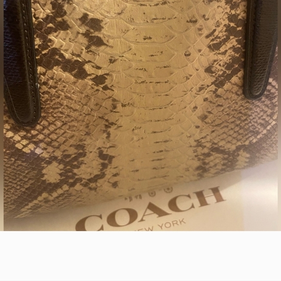 Coach Morgan Satchel Python Embossed Leather Handbag EUC - Picture 4 of 7